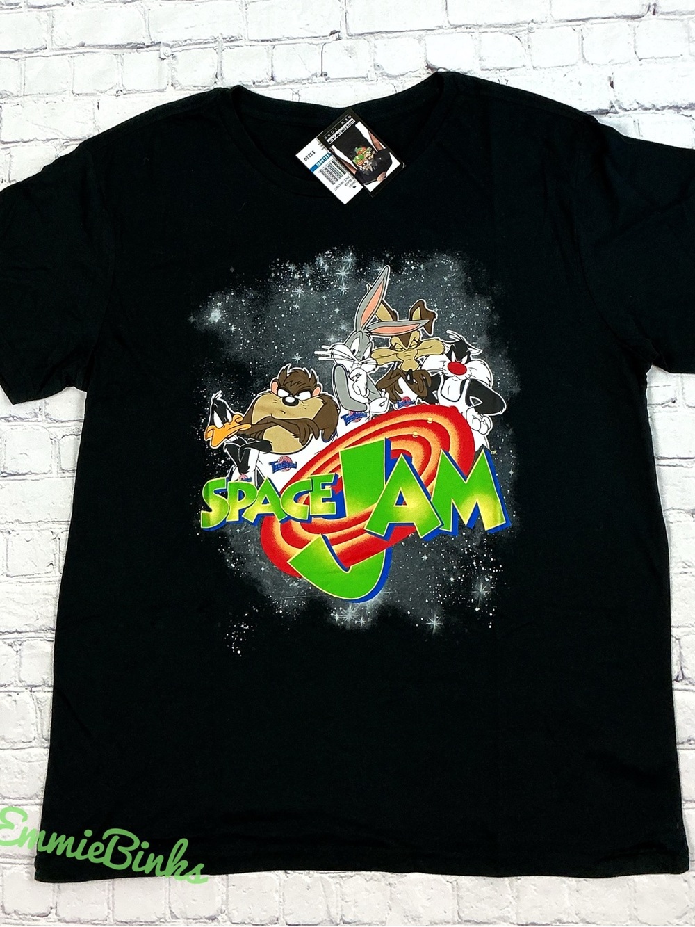 NWT Space Jam Looney Tunes Retro Movie Promo Graphic Cartoon Tee